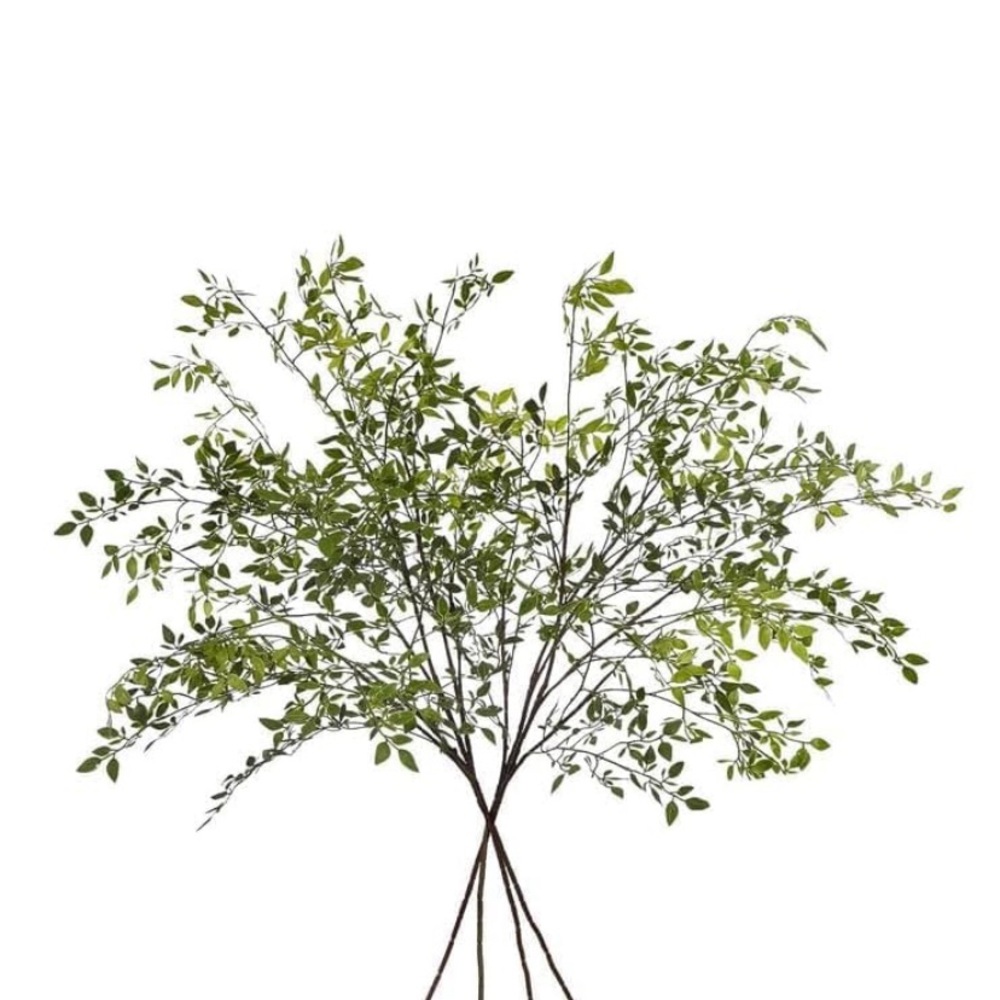 Elegant Green Faux green leaf Arrangement, 3 strands